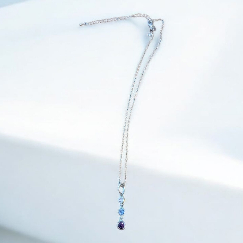 Lia Sophia  Silver,Blue, And Red Gemstone Necklace